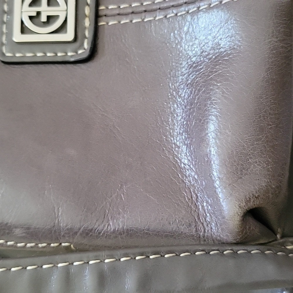 Giani Bernini Genuine Leather Crossbody Bag, Grey - Picture 3 of 12